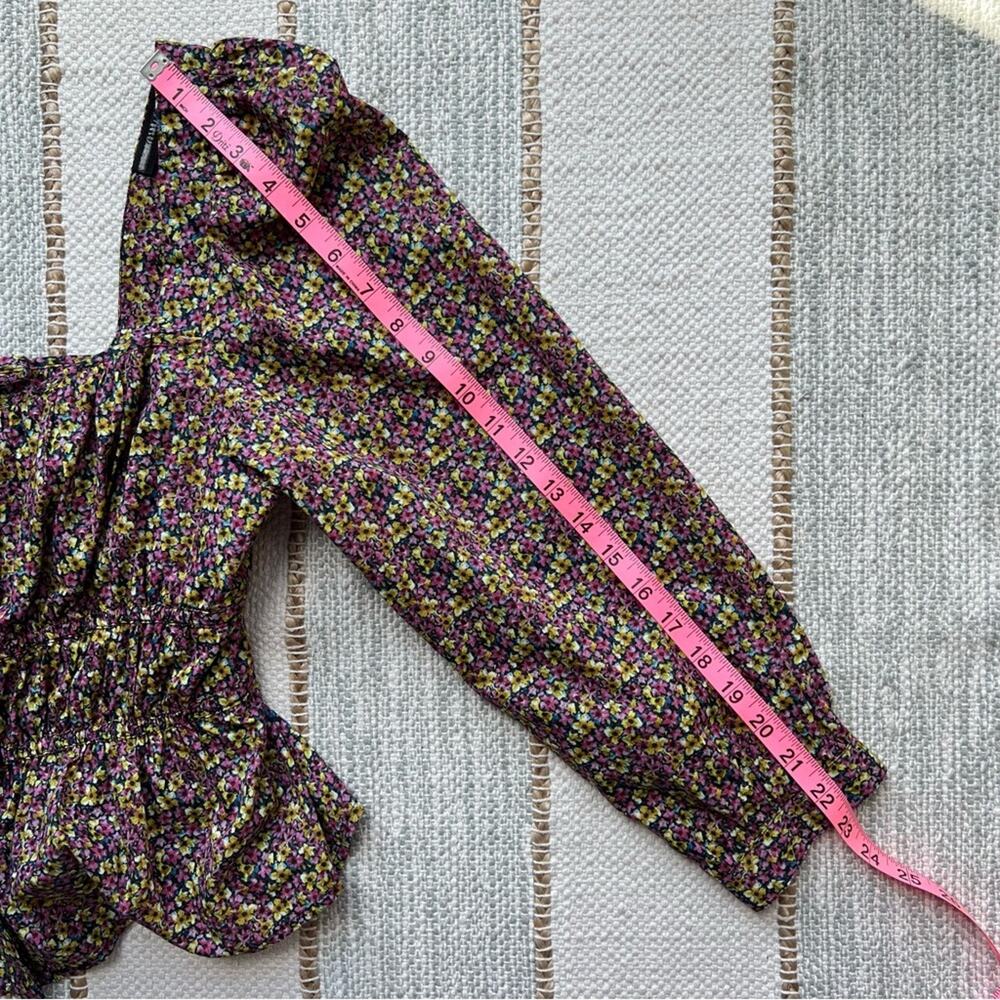 J. Crew Liberty Fabric Busy Izzy Print Cinched-Waist Long Balloon Sleeves Top 10 - Picture 7 of 10